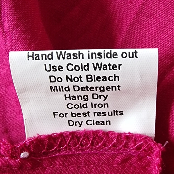 Kas New York Pink Paisley Print Embroidered Chiffon Hanky Hem Maxi Dress Size XL - Picture 12 of 12